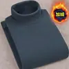 Venta directa de fábrica: Camiseta de manga larga de forro polar de doble cara para hombre, capa base de cuello alto para otoño/invierno, prenda interior de peso pesado, top cálido