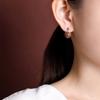 Pendientes de plata de ley Yilu S925 con diseño geométrico, estilo étnico, con diseño retro, estilo retro, redondos, con superficie de huevo, color rojo del sur
