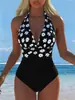 Traje de baño ajustado sexy estampado de moda transfronterizo europeo y americano 2027 cintura alta adelgazante para vacaciones en la playa