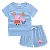 Camiseta de Verão Infantil Gola Redonda Hot Pants Camisa Básica Casual Coreana Conjunto de Camisetas Íntimas Doces Absorventes