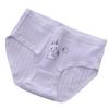 Calcinha de algodão feminina japonesa fofa com estampa de coelho e morango roxo, forro de algodão, elástica, confortável, atacado