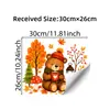 BRUP Outono Urso de Desenho Animado Adesivo Eletrostático para Vidro Decoração de Janela Adesivo para Vitrine Floresta de Outono ZN-JD2407C