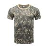 Camiseta de manga corta de camuflaje para aficionados militares al aire libre, de verano, de secado rápido, holgada, para entrenamiento físico, uniforme de entrenamiento de camuflaje, camiseta táctica verde militar