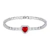 Pulseiras de Zircônia em Forma de Coração para Casal Transfronteiriças para Mulheres, Moda Coreana Estilo Ins Nicho, Pequenos Acessórios Exquisitos, Joias de Mão Luxuosas