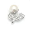 Broche de flor pequeña con perlas y diamantes de imitación, venta al por mayor, accesorios de ropa, joyería de aleación, gran oferta europea y americana