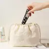 Bolsa de Armazenamento Acolchoada Personalizada, Bolsa de Armazenamento Portátil de Grande Capacidade para Viagem, Bolsa com Cordão Estilo Fresco, Bolsa de Maquiagem Cosmética