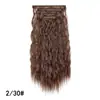 Peluca Transfronteriza de Venta Caliente Juego de 6 Piezas de Extensiones de Cabello para Mujer 16 Tarjetas Perm de Maíz Fibra Química Clips para Cabello Largo Rizado Venta al por Mayor