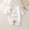 Mameluco para bebé para otoño e invierno, mameluco sin costuras de manga larga, conjunto cálido acolchado de mariposa para recién nacido, ropa para recién nacido