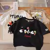 Nuevas Camisetas de Algodón de Manga Corta Lindas de Verano para Niños y Niñas, Camisetas Delgadas con Estampado de Dibujos Animados para Niños, Tops Exteriores, Camisetas Interiores