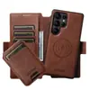 Funda de billetera con tapa abatible para insertar tarjetas para Samsung S26Ultra con soporte de carga inalámbrica magnético Tres en Uno Funda de cuero