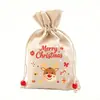 Bolsa de Frutas de Natal do Papai Noel 15*23cm Bolsa de Algodão com Cordão Bolsa Pendurada de Doces para Árvore de Natal TEMU Venda Quente Atacado