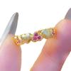 Anillo de corazón de melocotón retro cepillado con circonita candy sweetheart nuevo corindón rojo lujo ligero anillo de diamante de amor de alta gama para mujer