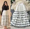Falda de pastel estilo francés para mujer, de cintura alta, con volantes, en capas, falda de línea A con un diseño adelgazante, falda de hadas para verano