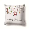 Directo de fábrica Serie navideña funda de almohada de poliéster Papá Noel funda de almohada de alce navideño multiplataforma