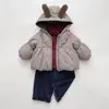 Estilo Dulce Traje de Invierno para Niñas 90% Pluma Traje para Bebé Niña Volantes Casual Más Terciopelo Pantalones Largos Capa Base Ropa Infantil Coreana