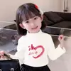 Camisetas de Manga Longa com Gola Alta Meia-Estação Outono/Inverno para Meninas, Camisetas Básicas para Crianças e Bebês, Tops de Veludo Modernos e Fofos