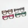 Gafas que Cambian de Color con Filtro de Luz Azul, con Bloqueo de Color y Montura Grande de Contraste, Montura de Gafas de Estilo Europeo y Americano Simple Transfronterizo, Gafas Personalizadas sin Graduación con Estampado de Leopardo