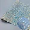 Tecido Holográfico Brilhante com Glitter Colorido Base para Bolsas, Artesanato e Roupas DIY