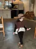 Invierno 2025 Nuevo Estilo Ropa Infantil Coreana Niñas Bolso de Cintura con Parches y Cinturón de Piel Forrado de Felpa Chaqueta Chaleco Cálido Infantil