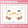 Pegatinas de Tatuaje Facial de Halloween en Stock para Niños y Adultos, Pintura Facial Colorida para Actuaciones de Festival, Pegatinas de Tatuaje Personalizables