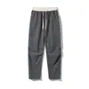 Calça de Moletom Esportiva Masculina Outono Novo Estilo Street Style com Cordão Solta Calça Casual Longa de Veludo Cotelê Reto Estilo Retro Americano