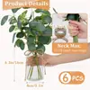 Jarrón Pequeño de Cuerda de Cáñamo Hecho a Mano Igual que el de Amazon, Jarrón de Vidrio para Flores Retro, Jarrón Pequeño Transparente Decoración de Escritorio