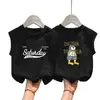 Chaleco de Algodón Puro Estilo Americano para Niños Camiseta sin Mangas para Niños y Niñas Verano Nuevo Estilo Tallas Medianas y Grandes Moda Infantil Chaleco Casual