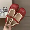 Impresionantes Zapatos Planos Bajos Rojos Retro Franceses para Mujer Verano 2026 Nuevo Estilo para Combinar con Faldas Zapatos Mary Jane