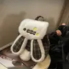 Mochila de Pelúcia Estilo Elegante para o Dia a Dia Transfronteiriça Feminina Grande Capacidade Nova Moda 2025 Mochila Estilo Coreano Mochila