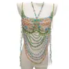 Cadena para el Cuerpo de Perlas Hecha a Mano Transfronteriza Europea y Americana para Aliexpress Top Halter Ropa de Abrigo Discoteca Transmisión en Vivo Ropa de Chica Popular