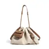 Nova Coleção Primavera Cedo Bolsa Simples de Linho Nuvem Bolsa com Cordão Bolsa de Ombro Transversal da Moda para Mulheres Bolsa de Mão Casual Versátil