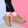 Zapatos de Madre de Cuero Genuino Antideslizantes Suela Suave Estilo Nuevo Invierno 2026 Forrados de Felpa Planos Casual Cómodos Tenis Zapatos de Viaje