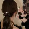Goma para el pelo de terciopelo Dongdaemun coreana con bordes rizados para mujer, Diadema scrunchie de alta gama