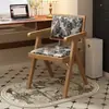 Silla de comedor estilo wabi-sabi, silla de uso doméstico de imitación madera, silla con respaldo de cojín suave estilo francés, silla para té de balcón, silla vintage Chandigarh
