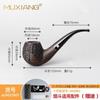 Pipa seca de madera maciza Juego de madera para fumar Mango curvo Estilo manzana Pipa de ébano tallada a mano en nombre de