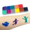 Exportación transfronteriza 12 colores pintura corporal al óleo color facial logo OEM caja personalizada