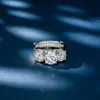 Anillo de Moissanita para Mujer Plata S925 Banda de una Sola Fila con Diseño de Corona, Anillo de Cola Única, Apilable, Moderno, Sencillo, Estilo Europeo y Americano