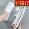 Zapatos de Lona Blancos con Grulla de Almohada de Una Pierna para Mujer Zapatos Perezosos Suela Plana Zapatos de Tela Old Beijing Transpirables Zapatos de Plataforma Todo Negro Casual para el Trabajo