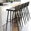 Silla Alta Moderna Simple Nórdica Respaldo Mesa Isla Hogareña Restaurante Hotel Mostrador Silla de Bar Taburete Alto de Hierro