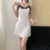 Verano Sexy Viento Puro Tentación Sin Espalda Nuevo Encaje Encaje Pijama Camisón Falda Slip Ropa para el Hogar Cómodo Sin Espalda Mujeres