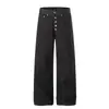Calça Jeans Botões Estilo Retro Americano High Street para Homens e Mulheres, Nova Tendência Primavera 2026 Marca de Luxo Perna Reta Calça de Casal