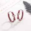 Nuevos Pendientes de Aro Rojos Lisos con Lazo para Otoño e Invierno Lujo Accesible Gama Alta Nuevos para el Año Nuevo 2025 Pendientes de Círculo Pendientes Blancos