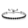 Pulseira Cruzada Deslizante para Mulheres Cobre Incrustado com Cristal Zircônia 4mm Ajustável Atacado Mais Vendido Fabricante de Tênis Venda Direta Redondo