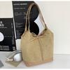 Bolsa de outono com textura, grande capacidade, feminina, nova 2025, bolsa de ombro simples, bolsa de axila simples