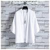 2022 Nueva Camisa de Manga Corta de Seda Helada Estilo Japonés para Hombre Verano Tendencia Marca ins Talla Grande Holgada Delgada Chaqueta Cardigan