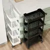 Estantería de Almacenamiento para Espacios Estrechos, Organizador de Piso de Múltiples Niveles para Cocina Estrecha, Carrito de Snacks para Baño, Estantería de Almacenamiento Lateral para Refrigerador