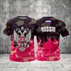Camiseta de Manga Corta para Soldado Ruso de Rusia Verano Transpirable Secado Rápido Deportiva Casual Moderna Top Estampado Digital