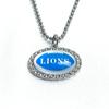Collar con colgante de gema de tiempo de diamante ovalado de la NFL Fútbol Americano 32 Equipos Green Bay Panthers Collar con nombre del equipo