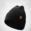 Chapéu de Lã Tricotado Mais Vendido na Amazon Cross-Border Outono e Inverno com Etiqueta Personalizada, Aba Curva Fashion, Chapéu de Lã de Aba Larga para Exterior