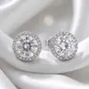 Pendientes Redondos Blancos de Circonita Ebay Brillantes Pequeñas Joyas para Mujer Venta al por Mayor Moda Europea y Americana Pendientes para Hombre Galvanizados